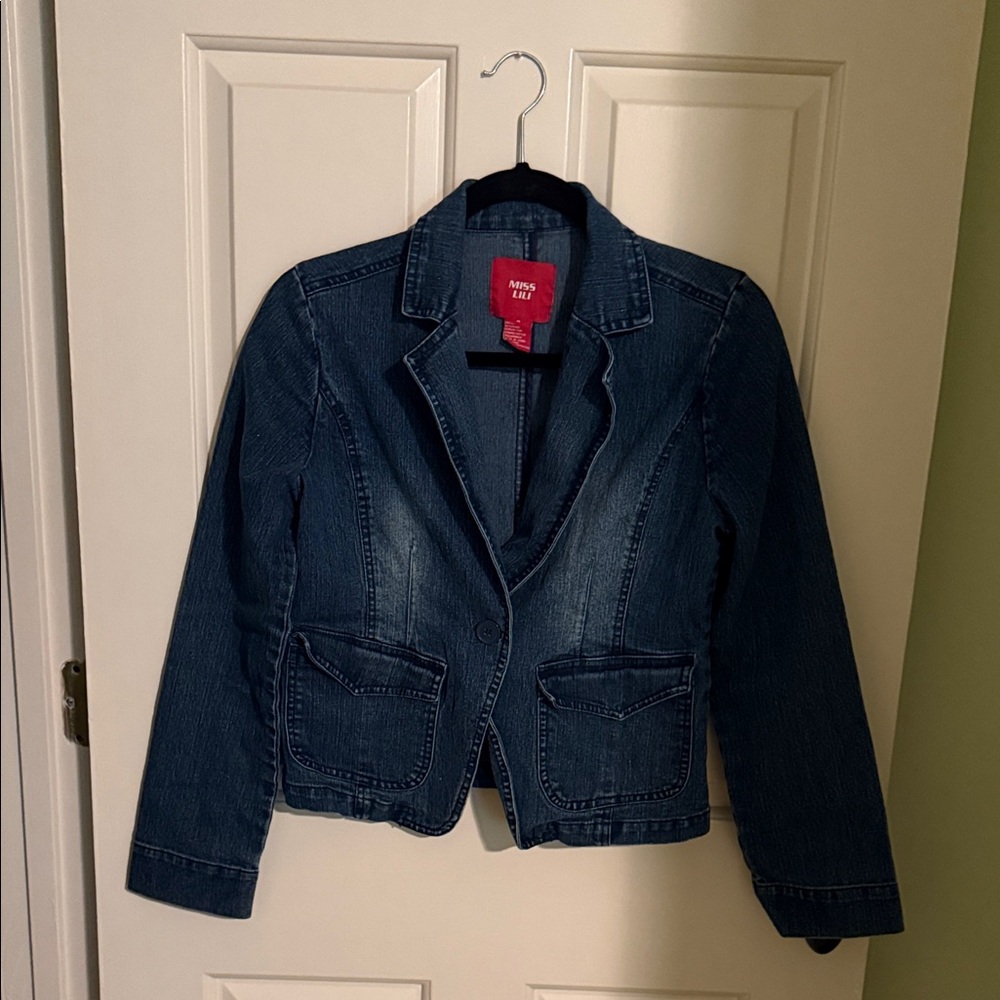 Miss Lili Dark Blue Jean Jacket Runs Small